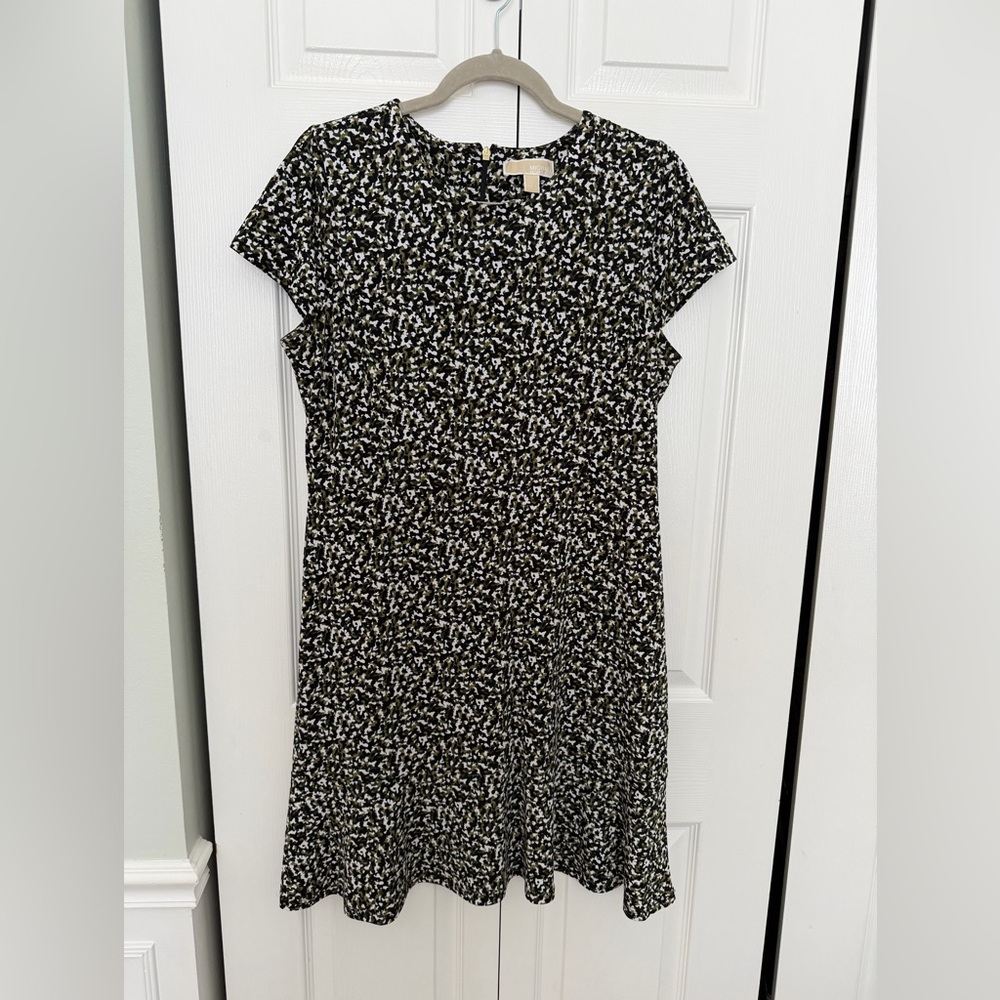 Michael Kors Black and White Midi Dress